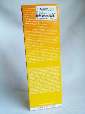 Clarins Sun Care Cream - Ingredients